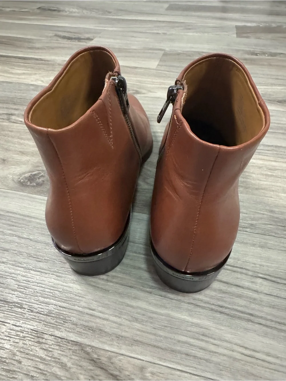 Coach Montana Ankle Boots Brown Leather Pointed Toe Size 9B 39